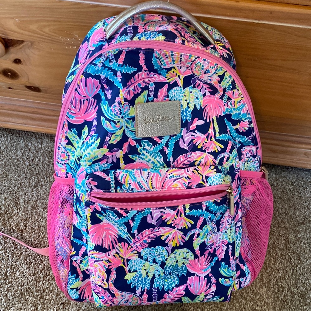 Lilly Pulitzer Navy Multicolor Tropical Print Mini Backpack